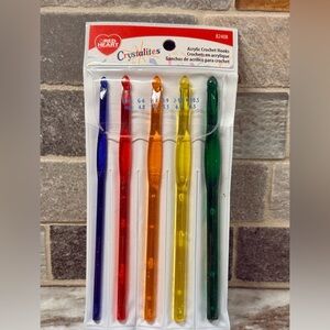 Susan Bates Crystalites~Crochet Hook Set~G-6~H-8~I-9~J-10~K-10.5~New